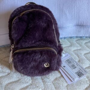 Luxe Plush Fleece Mini Backpack - Purple